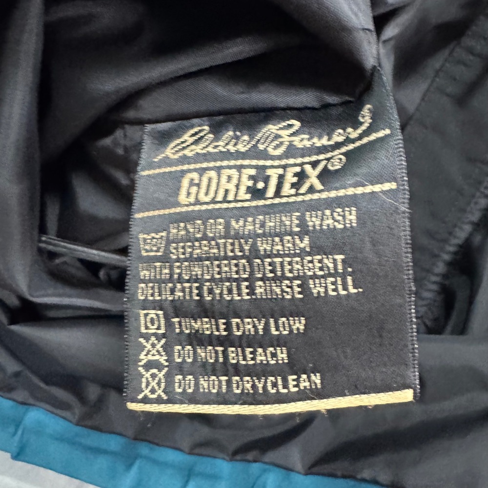 VTG Eddie Bauer Gore-Tex Mountain Parka Hoode Jacket Teal Blue Womens M Gorpcore - Picture 10 of 15